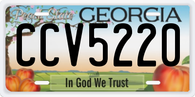 GA license plate CCV5220