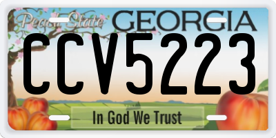 GA license plate CCV5223