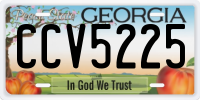 GA license plate CCV5225