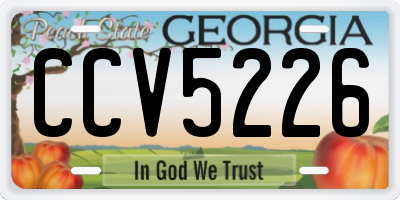 GA license plate CCV5226