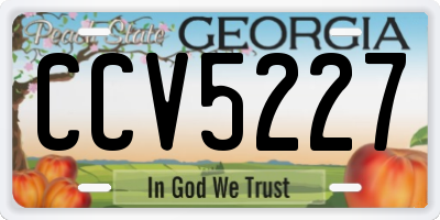 GA license plate CCV5227
