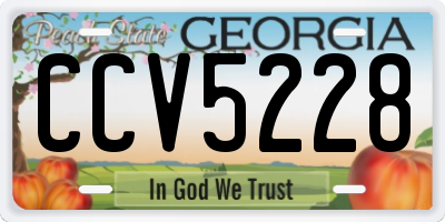 GA license plate CCV5228