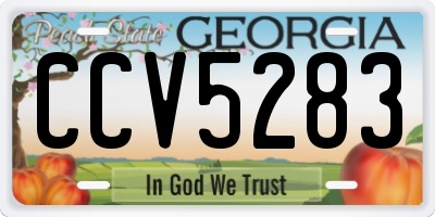 GA license plate CCV5283