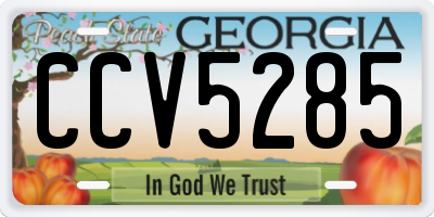 GA license plate CCV5285