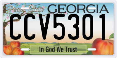 GA license plate CCV5301