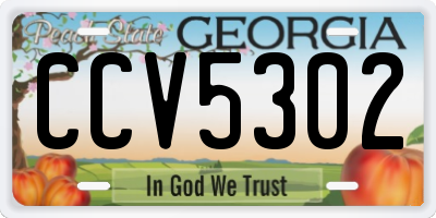GA license plate CCV5302