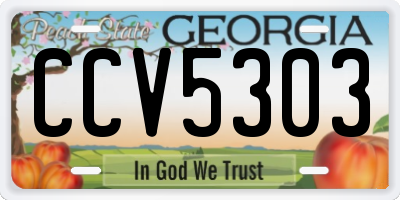 GA license plate CCV5303