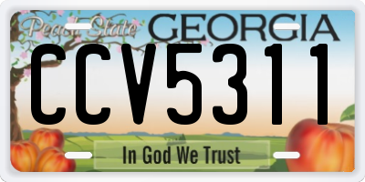 GA license plate CCV5311