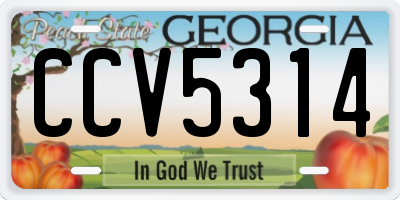 GA license plate CCV5314