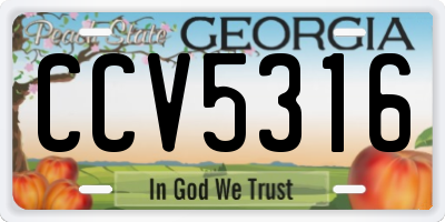 GA license plate CCV5316