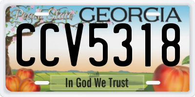 GA license plate CCV5318