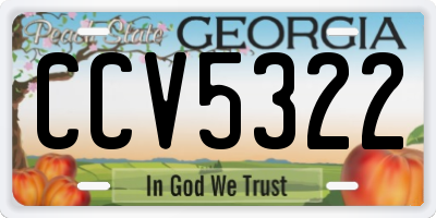GA license plate CCV5322