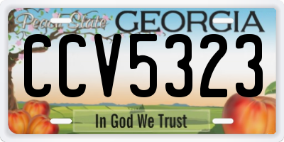 GA license plate CCV5323