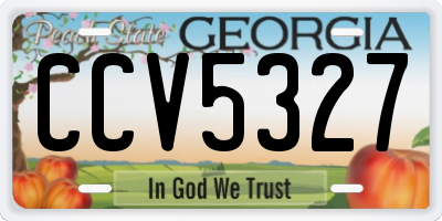 GA license plate CCV5327