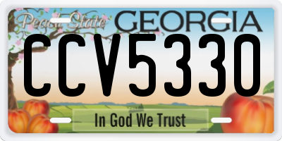 GA license plate CCV5330