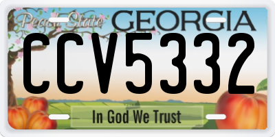 GA license plate CCV5332