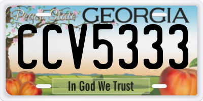 GA license plate CCV5333