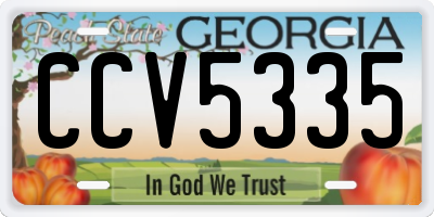 GA license plate CCV5335