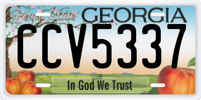 GA license plate CCV5337