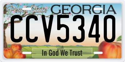 GA license plate CCV5340