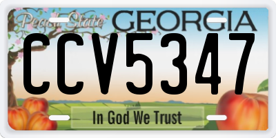 GA license plate CCV5347