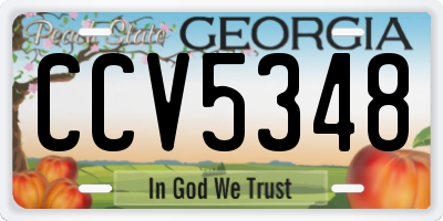 GA license plate CCV5348
