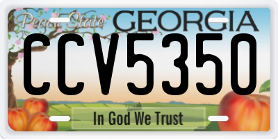 GA license plate CCV5350