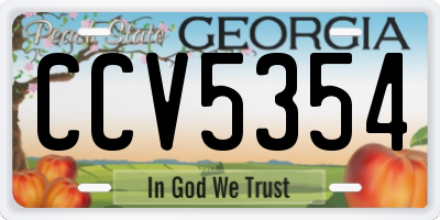 GA license plate CCV5354