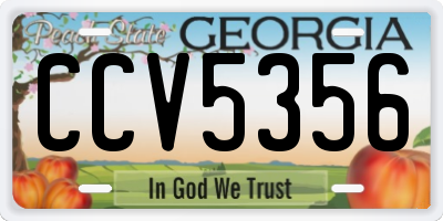 GA license plate CCV5356