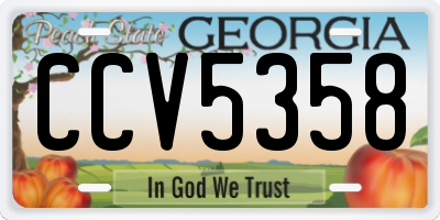 GA license plate CCV5358