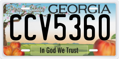 GA license plate CCV5360