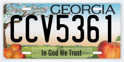 GA license plate CCV5361