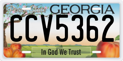 GA license plate CCV5362