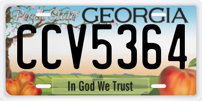 GA license plate CCV5364