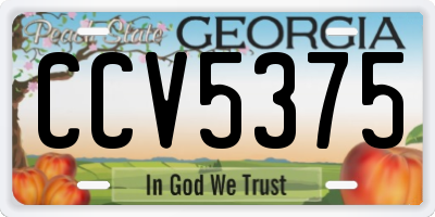 GA license plate CCV5375