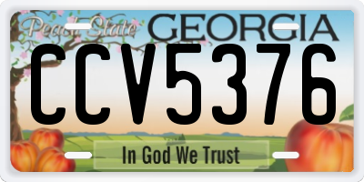GA license plate CCV5376