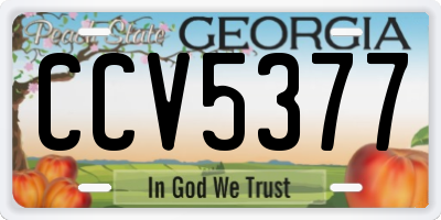 GA license plate CCV5377