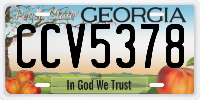 GA license plate CCV5378
