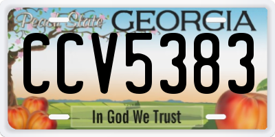 GA license plate CCV5383