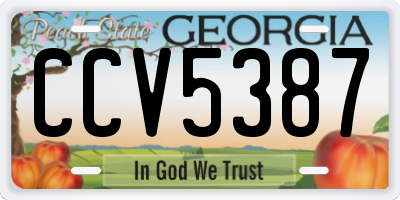 GA license plate CCV5387