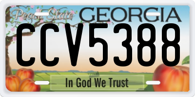 GA license plate CCV5388