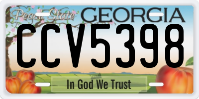 GA license plate CCV5398