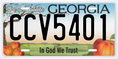 GA license plate CCV5401