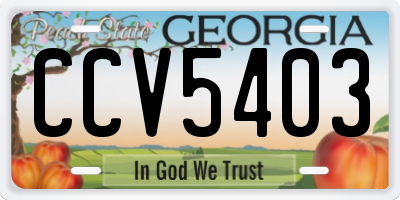 GA license plate CCV5403