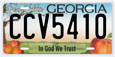 GA license plate CCV5410