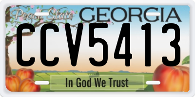 GA license plate CCV5413