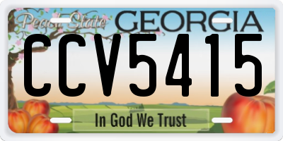 GA license plate CCV5415
