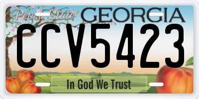 GA license plate CCV5423
