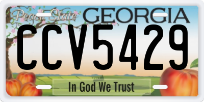 GA license plate CCV5429