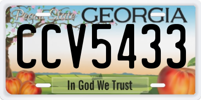 GA license plate CCV5433